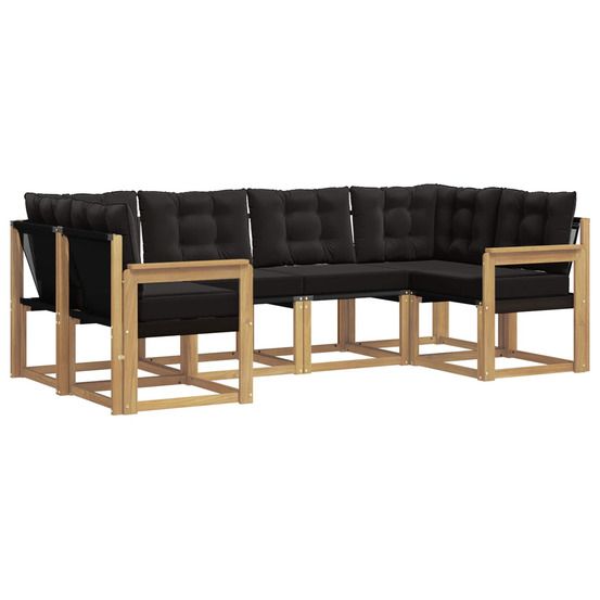 Ensemble de canapés d'extérieur 6 pc blanc et noir