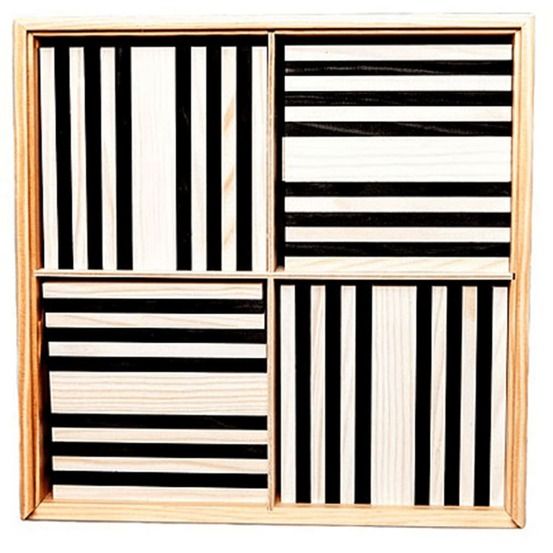 Jeu de planches en bois 100 pièces noir et blanc kapl172127