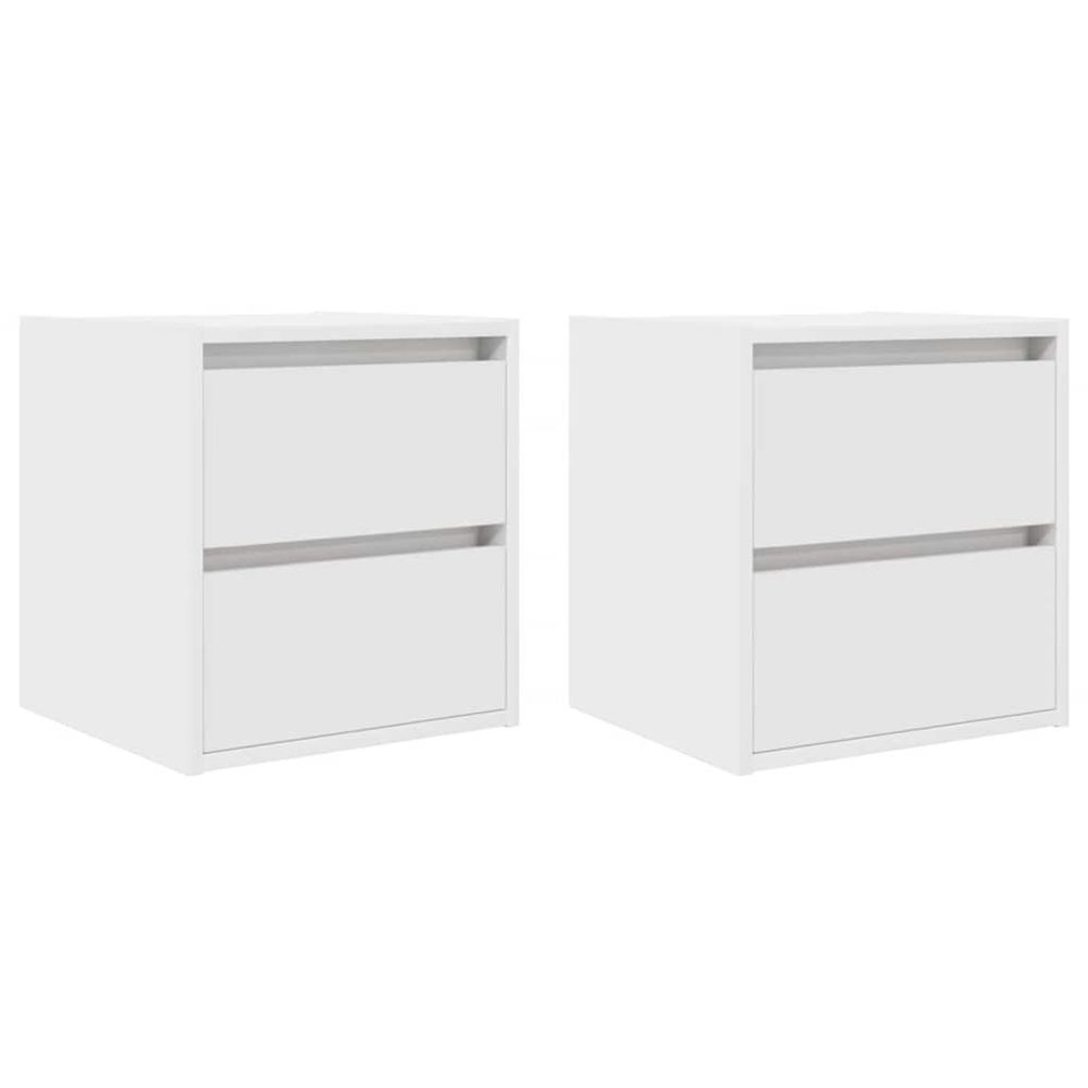 Tables de chevet murales 2 pcs blanc 38x34x40 cm