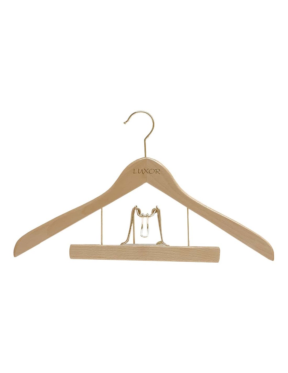 Cintre galbé combiné bois naturel luxor lieutenant 45cm - mondex