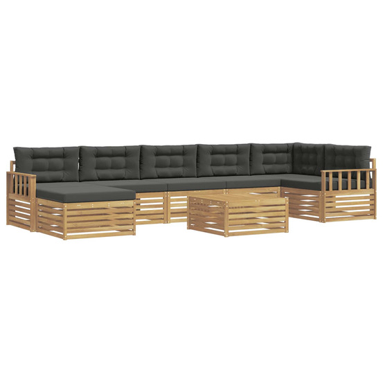Ensemble de canapés d'extérieur 8 pcs blanc et anthracite