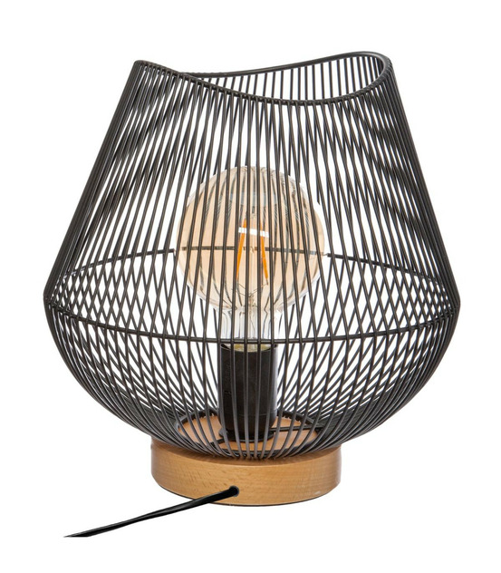 Lampe à poser en métal filaire noir h 28 cm