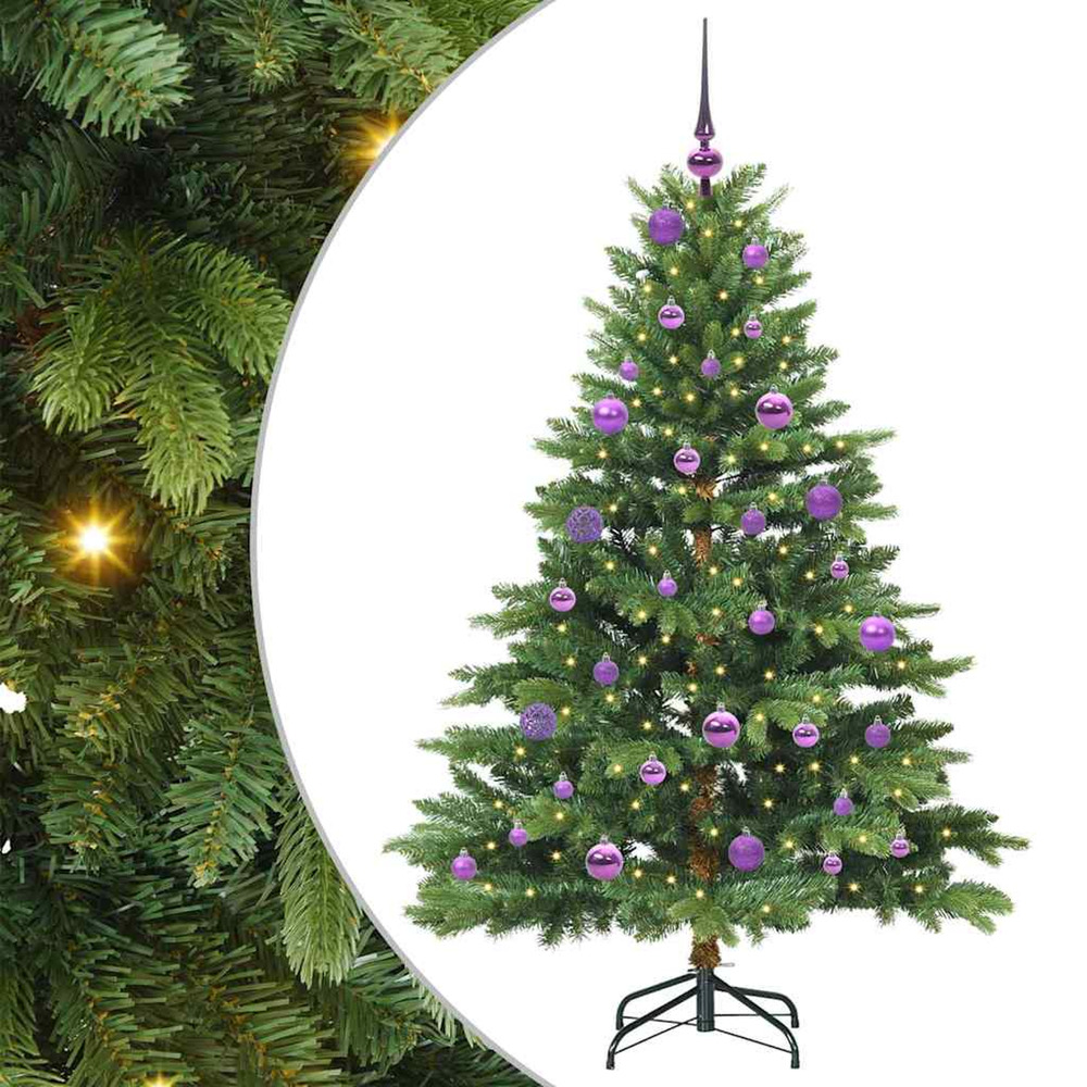 Sapin de noël artificiel avec 150 led vert 150 cm pe et pvc