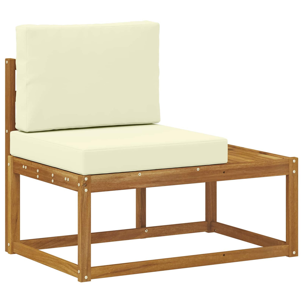 Canapé d'extérieur en bout avec coussin naturel 91 x 63 x 73 cm