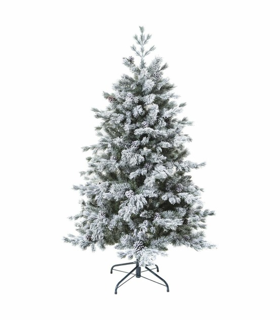 Sapin de noël artificiel vert floqué enneigé qualité premium h 180 cm