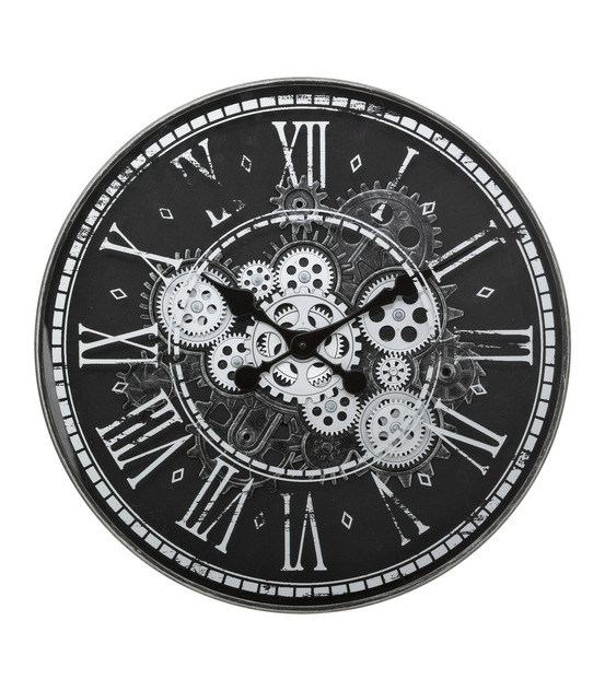 Pendule murale style rétro aspect vieilli d 50.8 cm