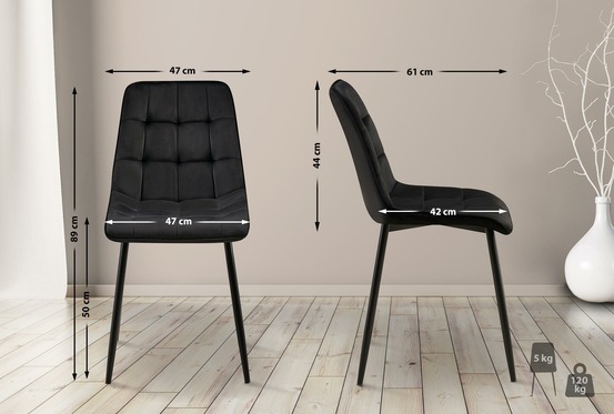 Chaise de salle à manger en velours gifford