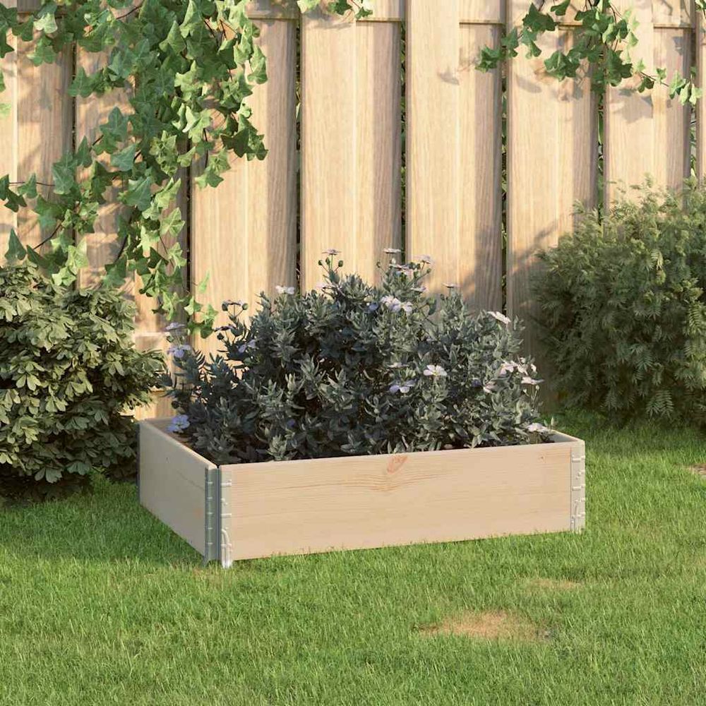 Jardinière surélevée bois de pin massif potager balcon empilable 60x80cm brun