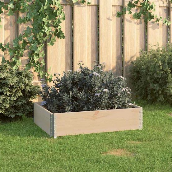 Jardinière surélevée bois de pin massif potager balcon empilable 60x80cm brun