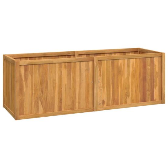 Jardinière bac lit surélevé plantes fleurs terrasse jardin 150 x 50 x 50 cm bois massif de teck marron