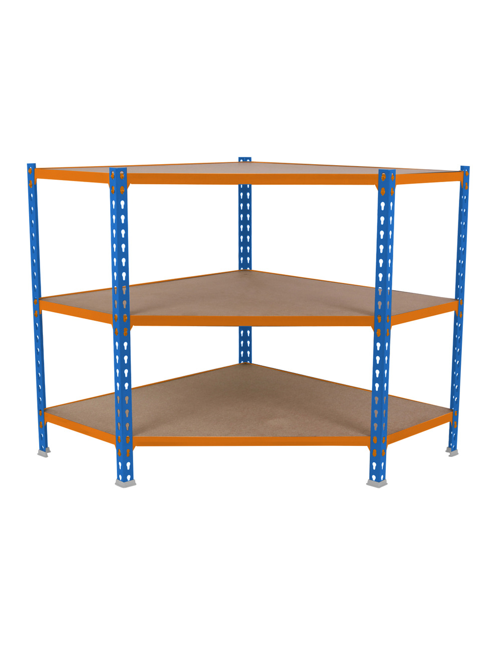 Etagère légère sans vis maderclick corner 3/400 900 bleu/orang/bois bleu/orange/bois 900x900x400 - simonrack