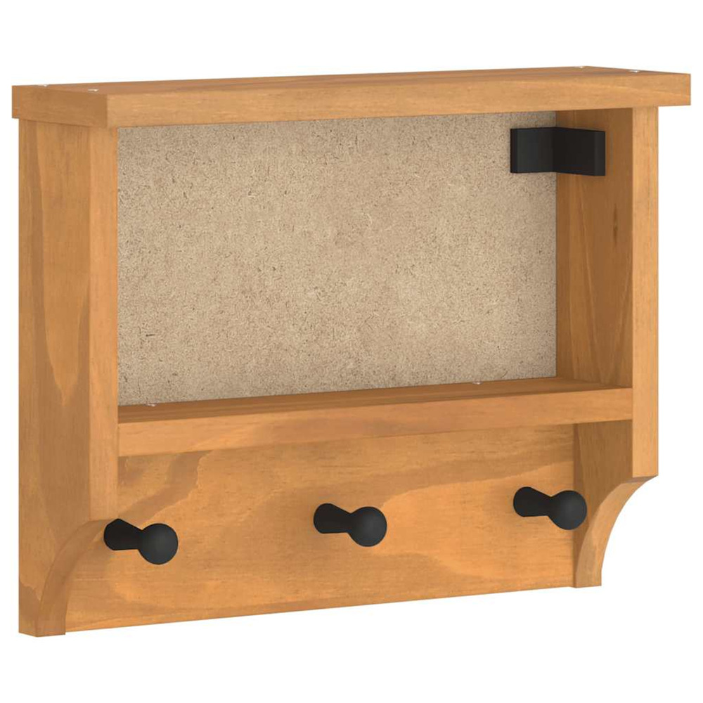 Porte-manteau mural sandnes 45x12x35 cm bois massif pin