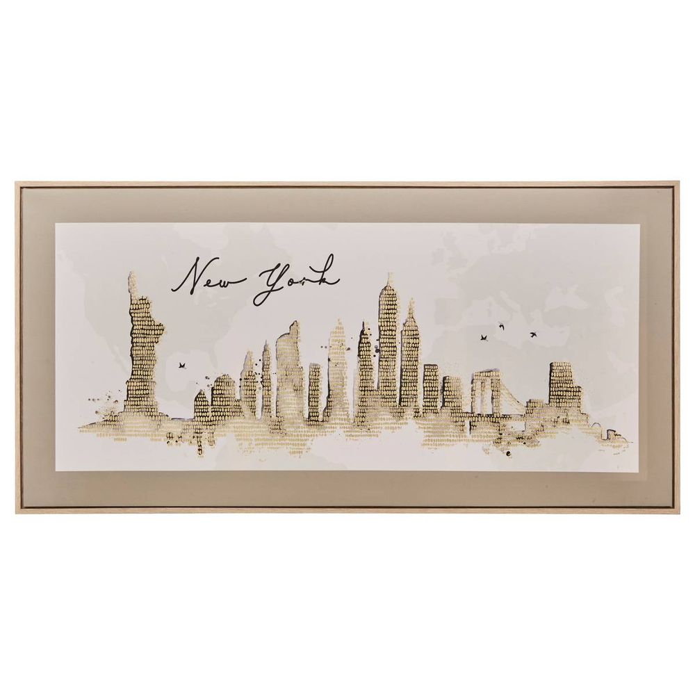 Toile imprimée encadrée marlow noir et blanc 116x58cm