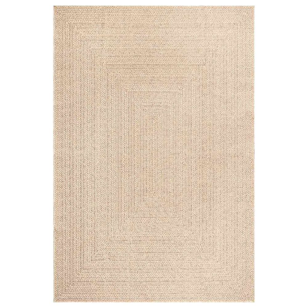 Tapis zizur beige 240x340 cm aspect de jute intérieur extérieur