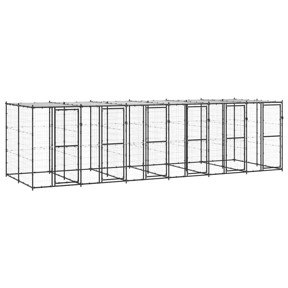 Chenil extérieur acier avec toit 14,52 m²