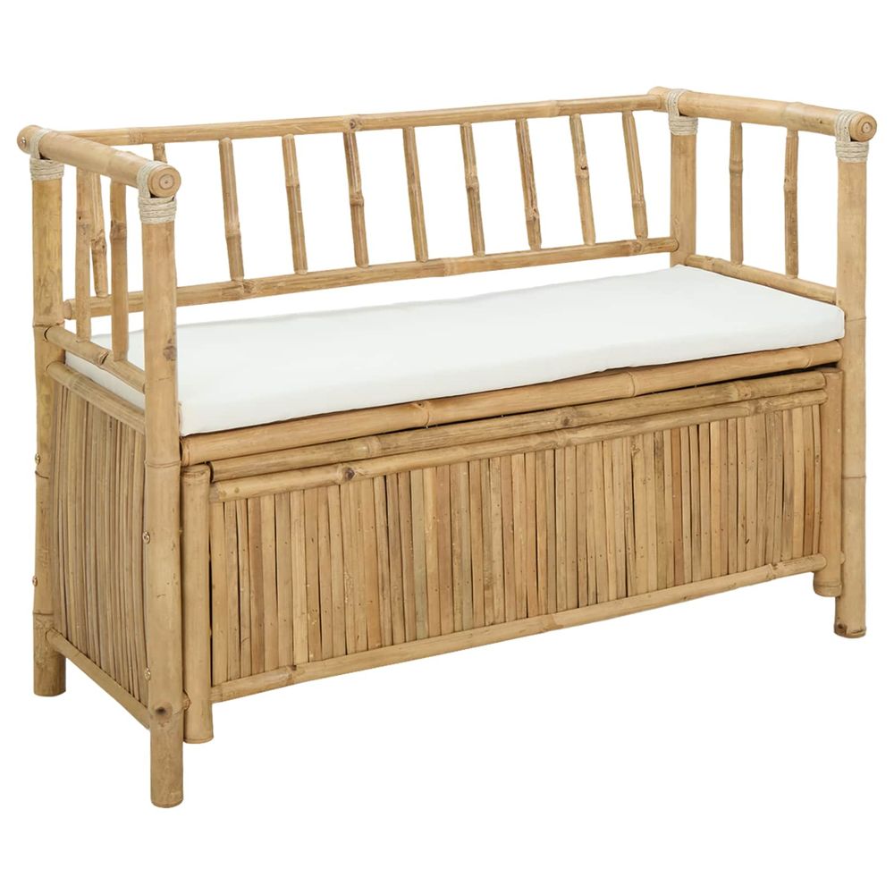 Banc de rangement de jardin 110 x 47 x 80 cm bambou naturel