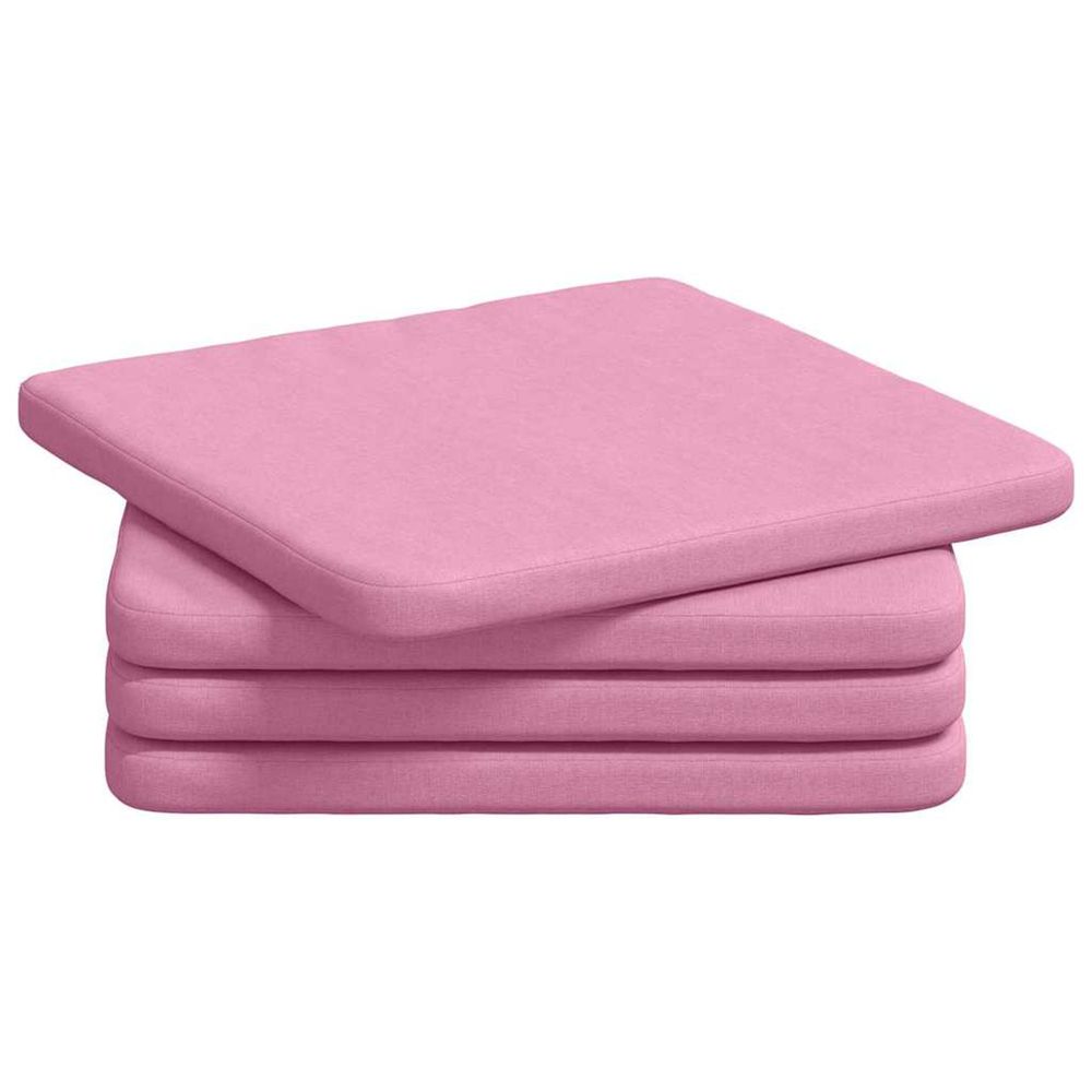Coussins de siège 4 pc tissu rose 40 x 40 x 3 cm