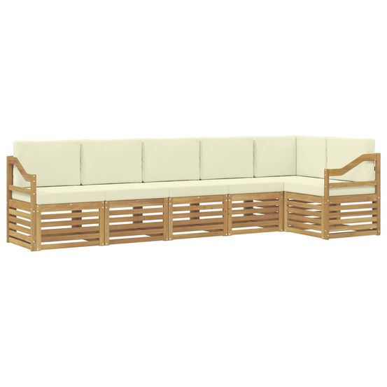 Ensemble de canapés d'extérieur 6 pc blanc et crème polyester