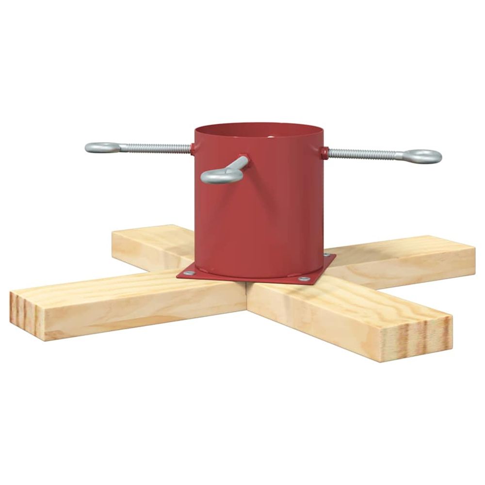 Pied de sapin de noël rouge 50 x 50 x 16 cm bois de pin massif