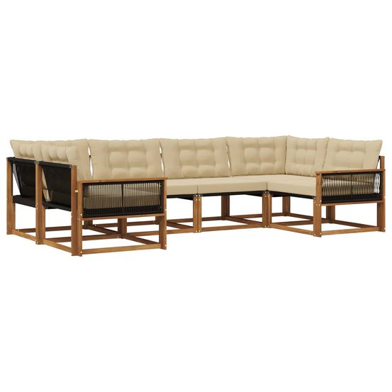 Ensemble de canapés d'extérieur 6 pc naturel et beige