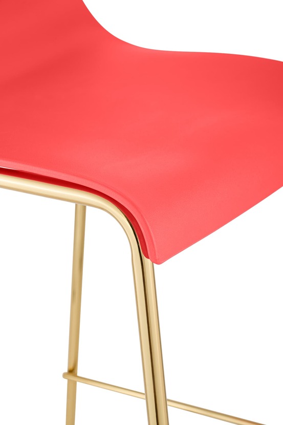 Tabouret de bar hoover plastique 4 pieds doré