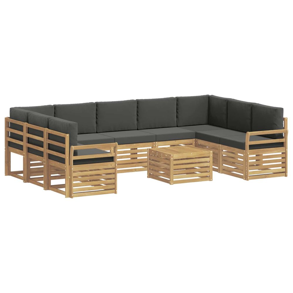 Ensemble de canapés d'extérieur 10 pc blanc et anthracite