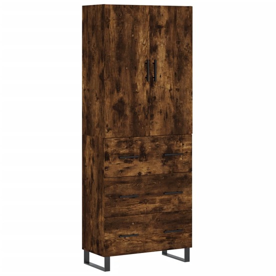 Buffet bahut commode armoire meuble de rangement organisateur cuisine salle de séjour salon haut 69,5 x 34 x 180 cm bois d'in