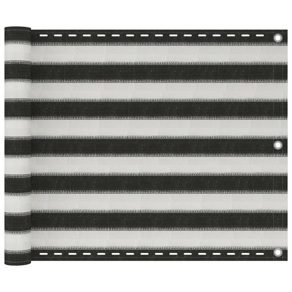 Écran de balcon pehd 75x500 cm anthracite et blanc