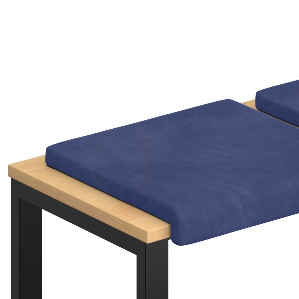 Coussin de banc 4 pc velours bleu police profondeur 35 cm