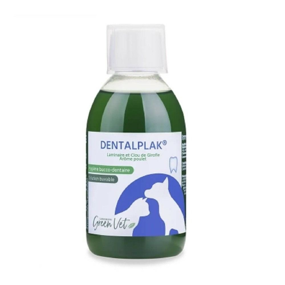 Dentalplak greenvet - hygiène dentaire chien et chat 250 ml