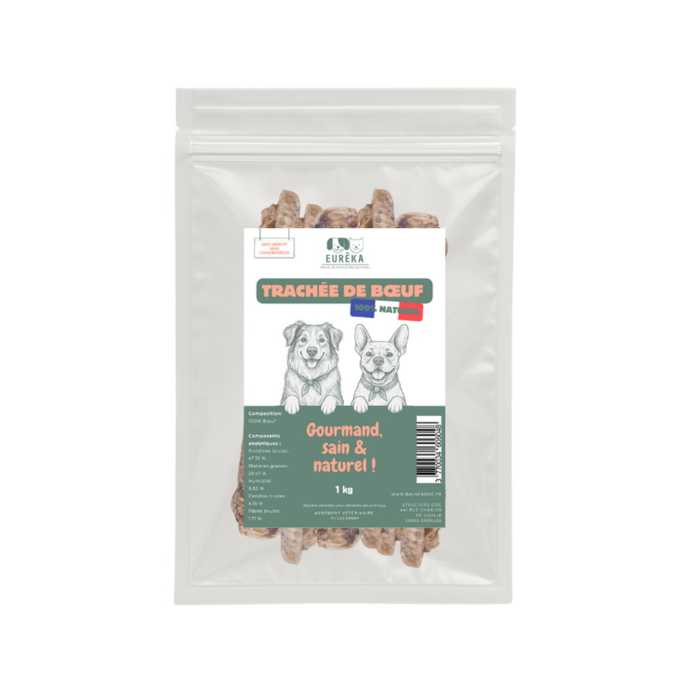 Trachées de bœuf pour chiens – Friandises naturelles riches en collagène, idéales pour les articulations