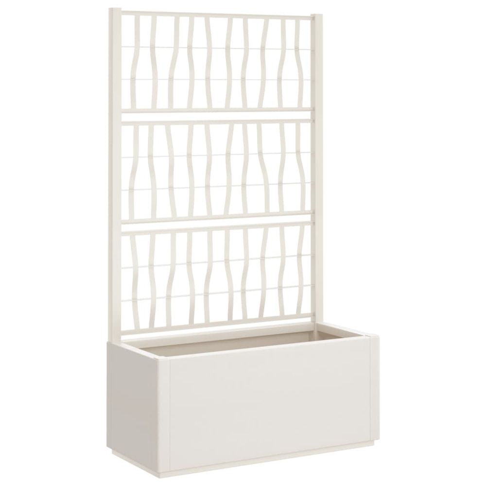 Jardinière d'extérieur avec treillis blanc 80x36x140 cm pp