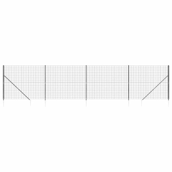 Clôture en treillis métallique et ancrage anthracite 2,2x10 m
