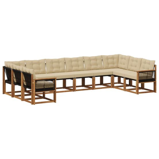 Ensemble de canapés d'extérieur 10 pc naturel et beige