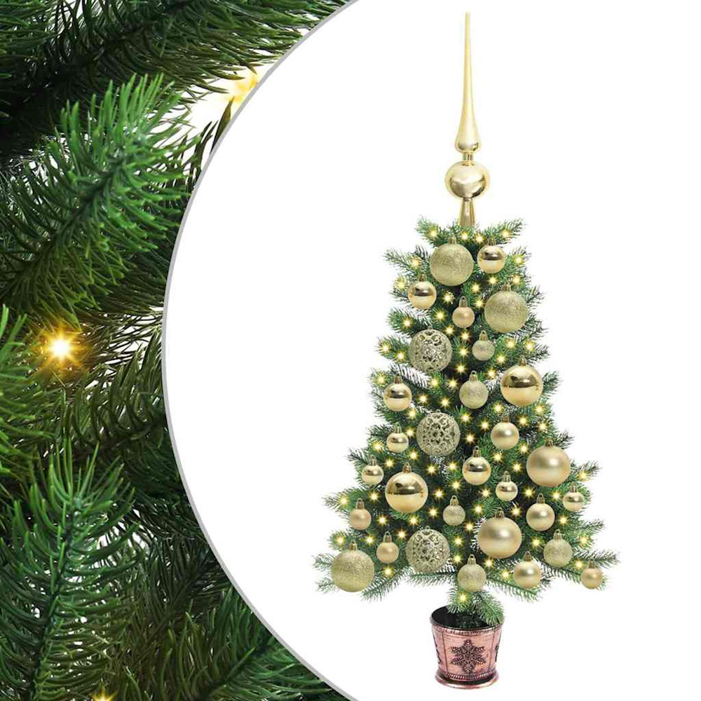 Sapin de noël avec 150 led avec support vert 65 cm pe