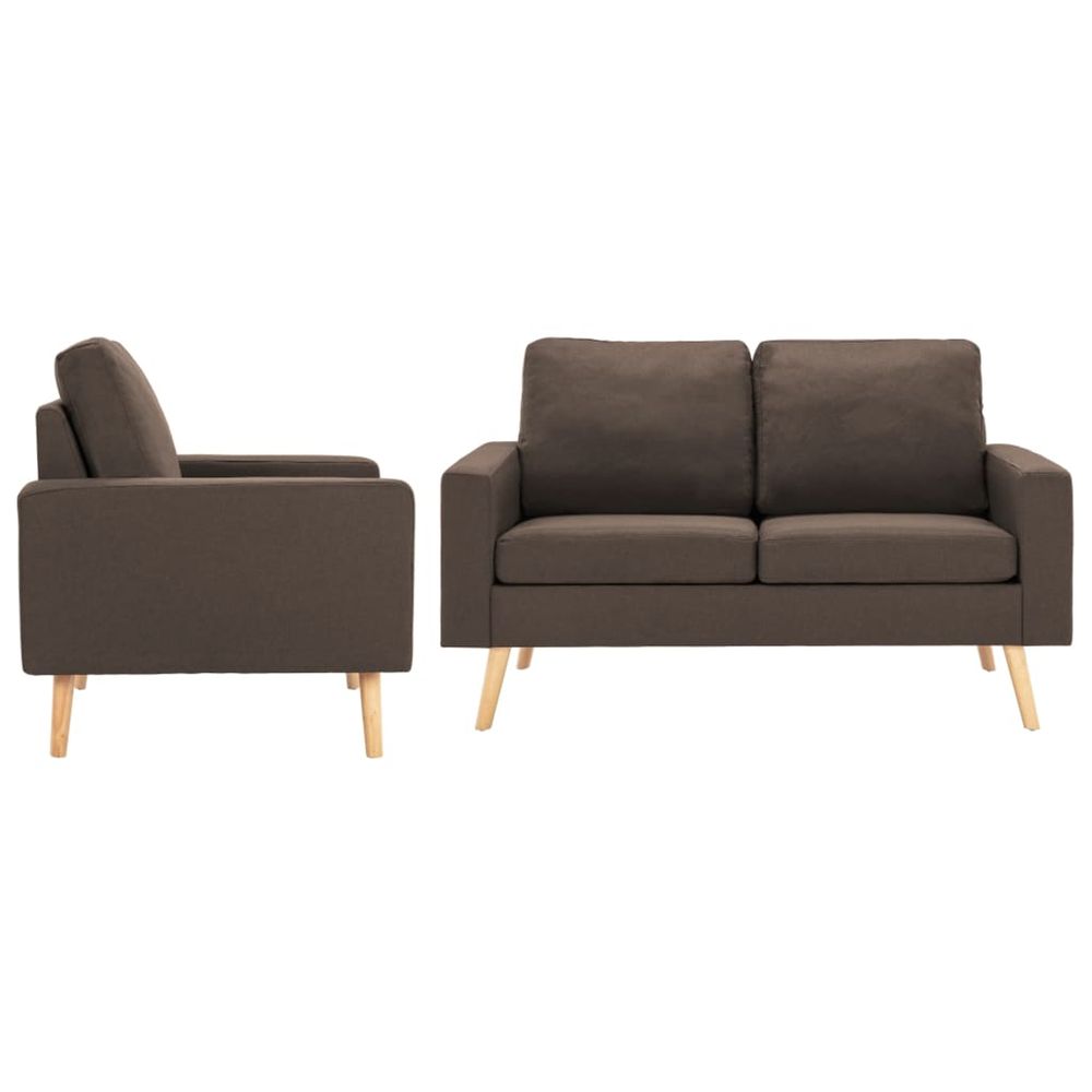 Ensemble de canapés 2 pcs tissu marron
