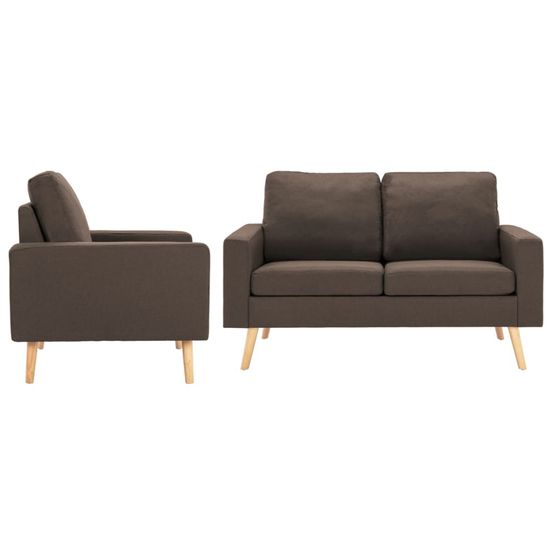 Ensemble de canapés 2 pcs tissu marron