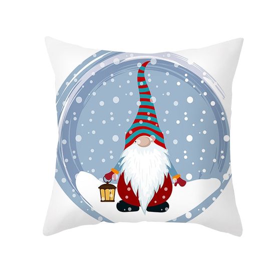 Housse de coussin de noël - lutin sous la neige