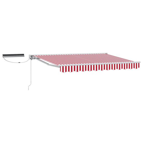 Auvent rétractable électrique rouge et blanc 3 x 2,5 m