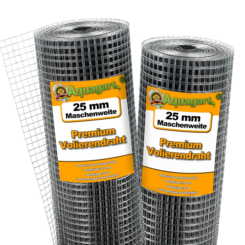 25 m x 1 m grillage pour volière, grille métallique, grillage soudé, grillage noué, clôture en fil de fer