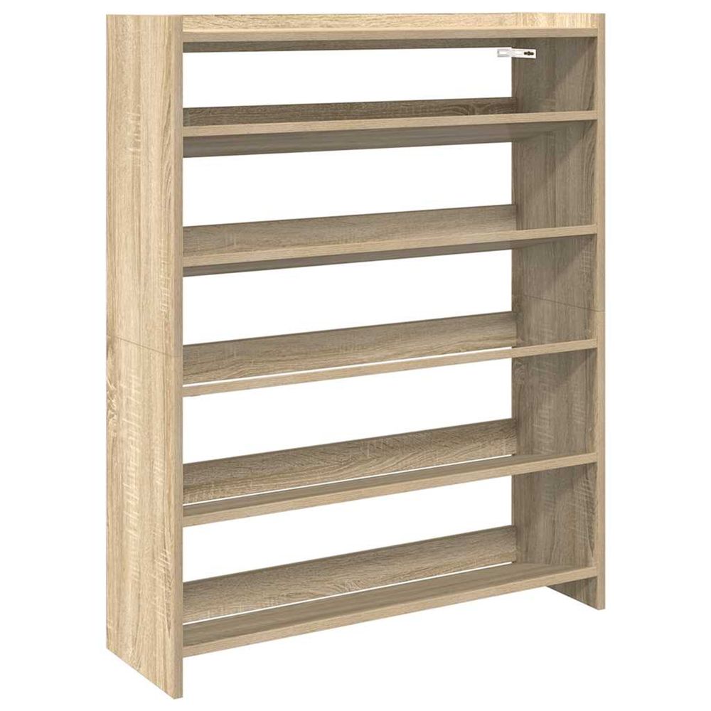 Étagère à chaussures chêne sonoma 80x25x100cm bois d'ingénierie