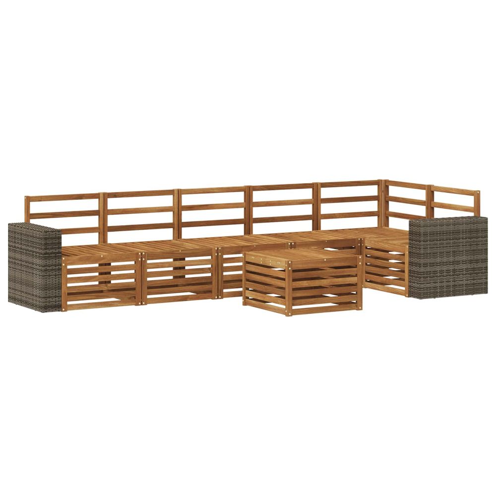 Ensemble de canapés d'extérieur 7 pc naturel polyester