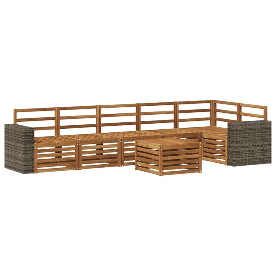 Ensemble de canapés d'extérieur 7 pc naturel polyester