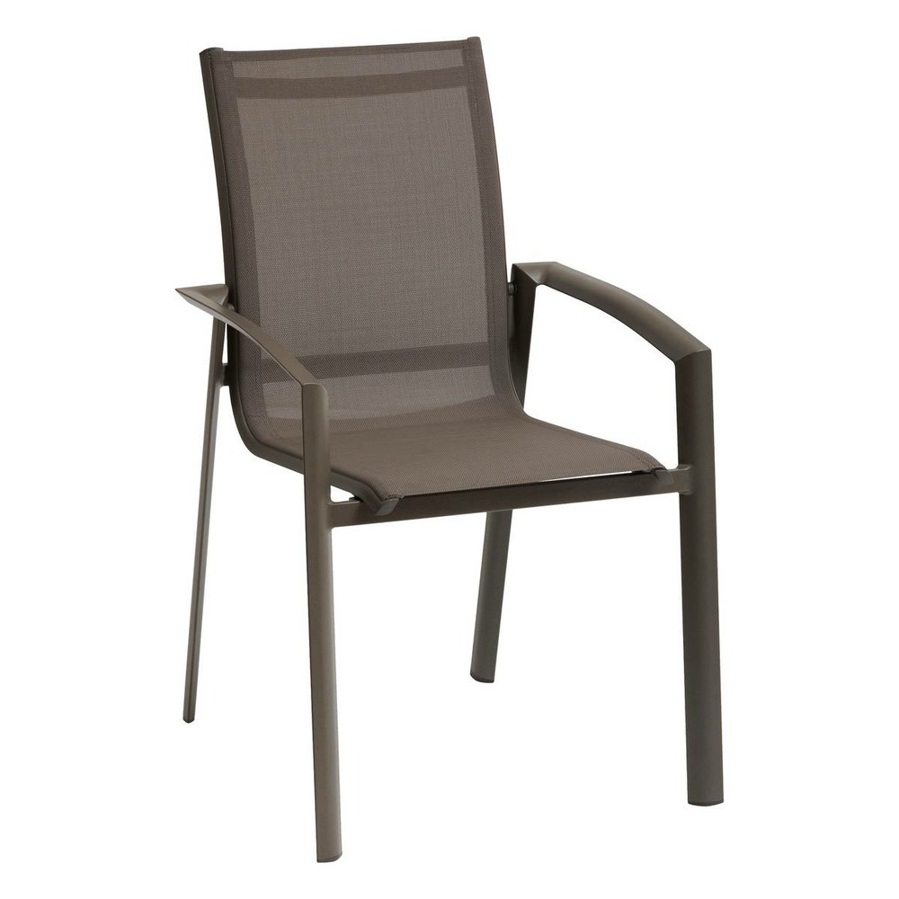 Fauteuil de jardin empilable axant wengé & praline
