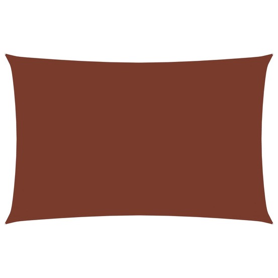 Voile toile d'ombrage parasol tissu oxford rectangulaire 3 x 5 m terre cuite