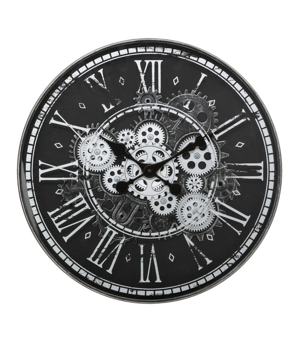 Pendule murale style rétro aspect vieilli d 50.8 cm