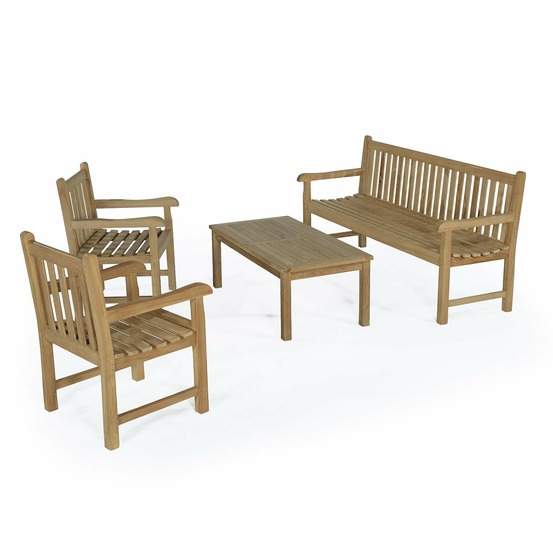 Salon détente en teck massif jersey, 5/6 places