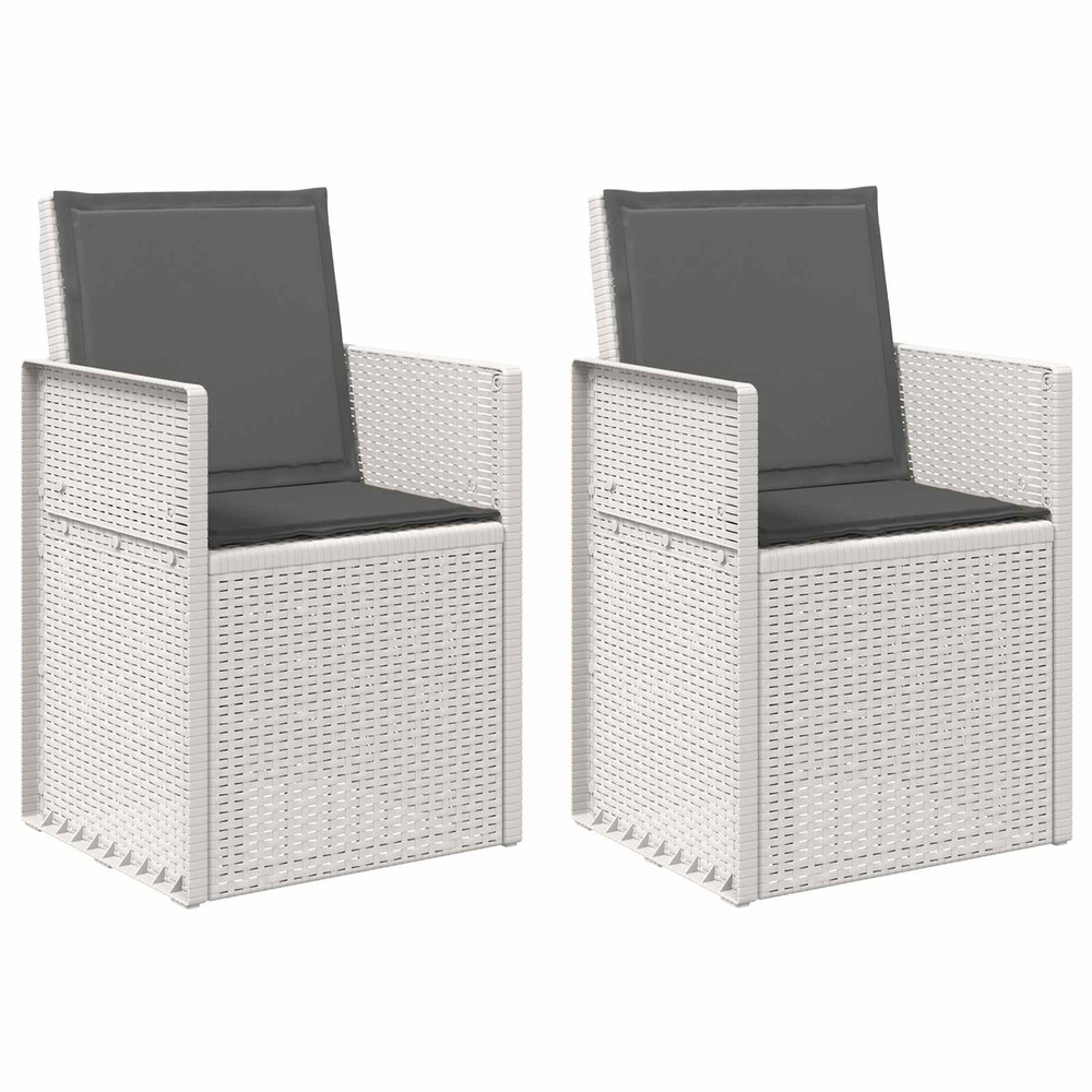 Chaises de jardin salle à manger 2 pcs blanc et anthracite pp