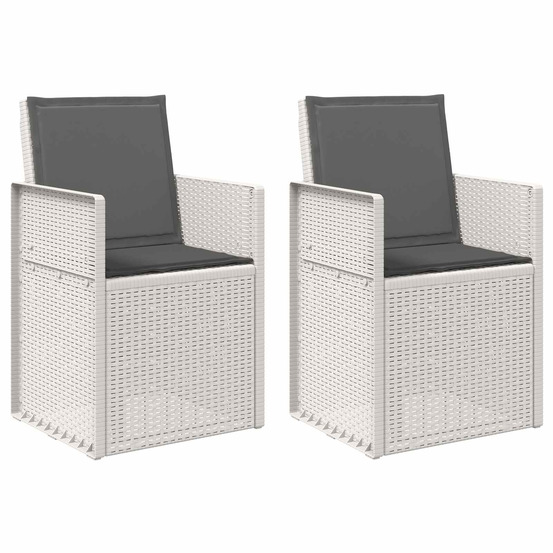 Chaises de jardin salle à manger 2 pcs blanc et anthracite pp