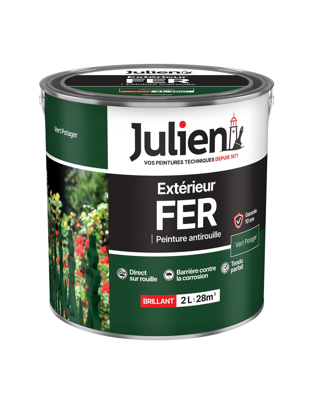 Peinture extérieur fer antirouille 2l - julien